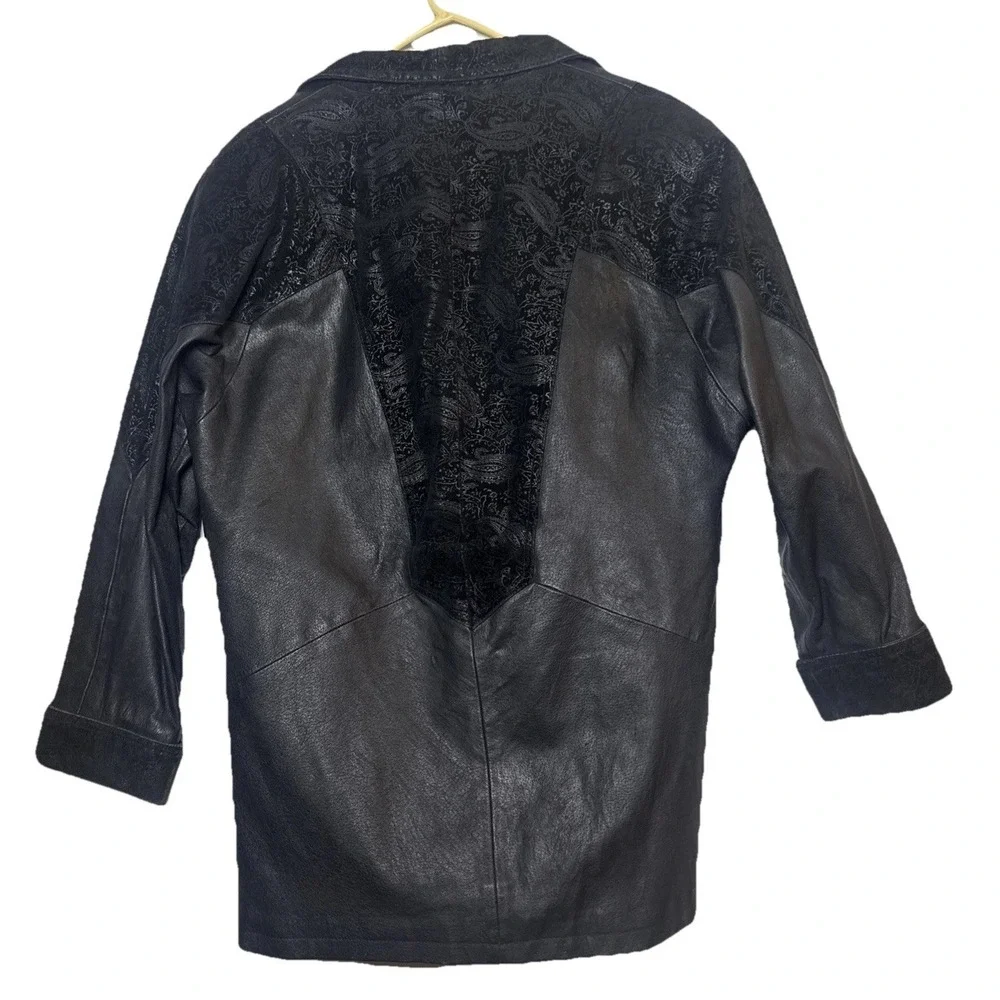 Vintage 90s Wilsons Leather‎ Black Leather Coat Thinsulate Insulated Women XS